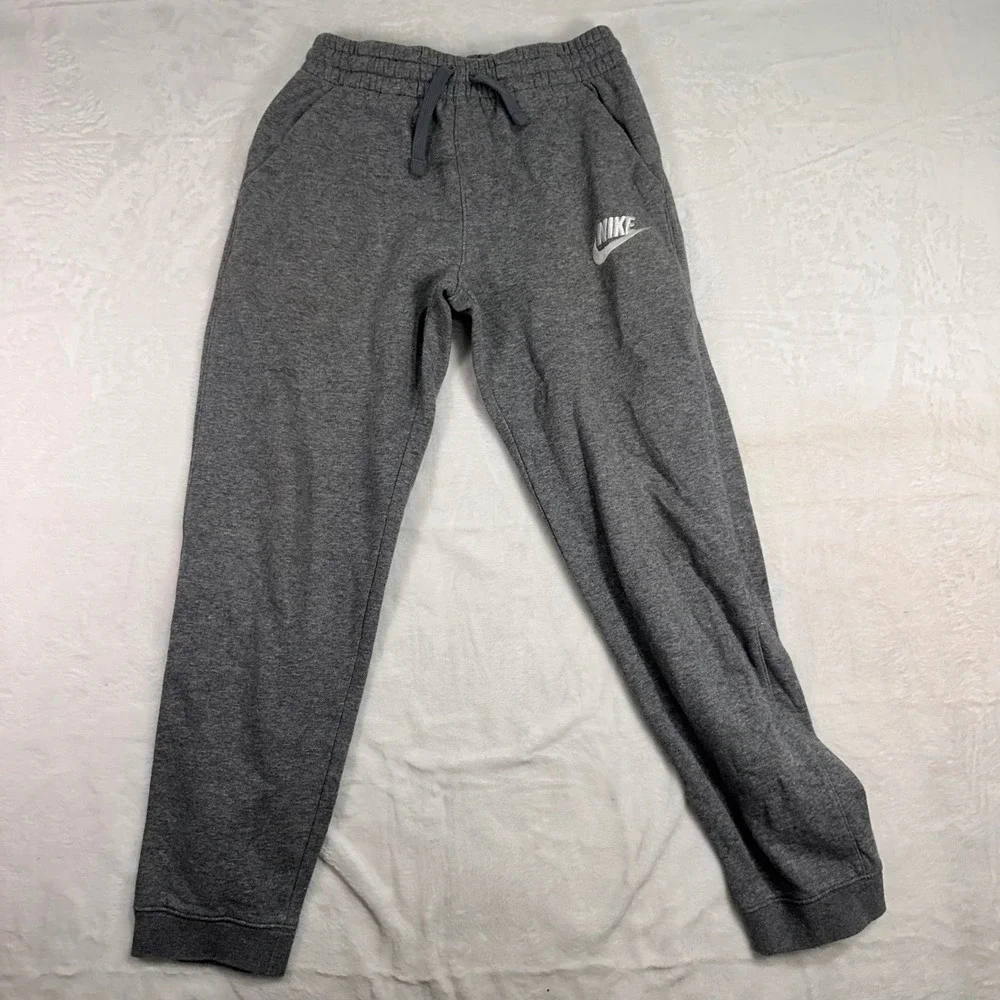 Nike Sportswear Club Fleece Sweatpants‎ Large Gray Drawstring Kids Joggers
